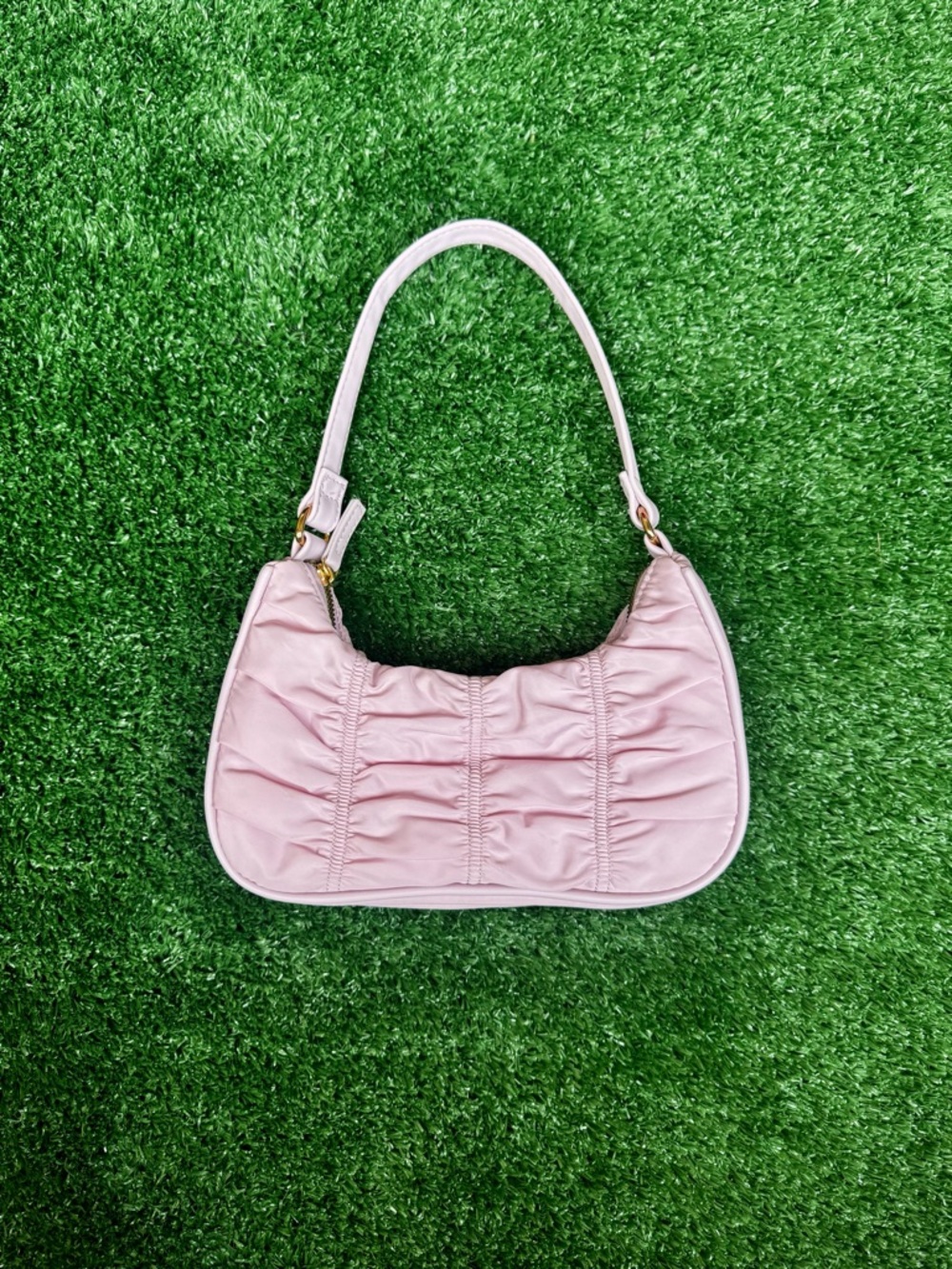 Baby Pink Ruched Shoulder Bag